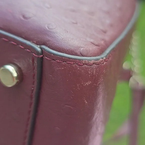 Kate Spade Bristol Drive Ostrich Cherrywood bag 2 Way Bag - Picture 9 of 15